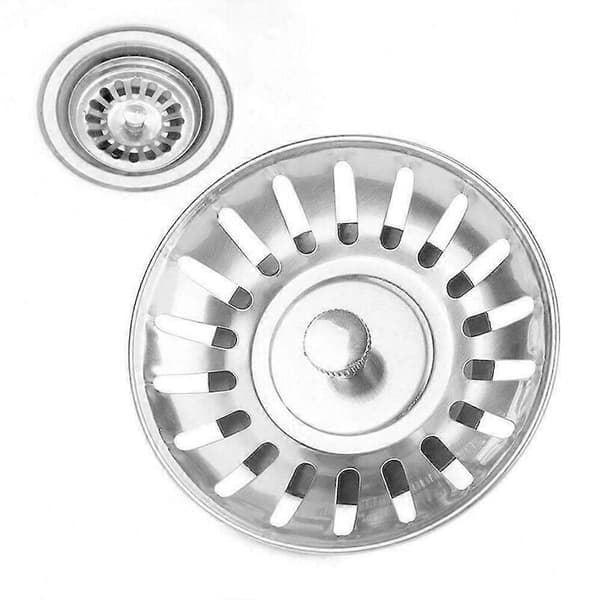 Replacement Steel Sink Drain Plug with Strainer 80mm