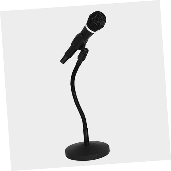 Adjustable Microphone Stand Desk Microphone Support Metal Stable Heavy Weighted Black Desktop Microphone Stand