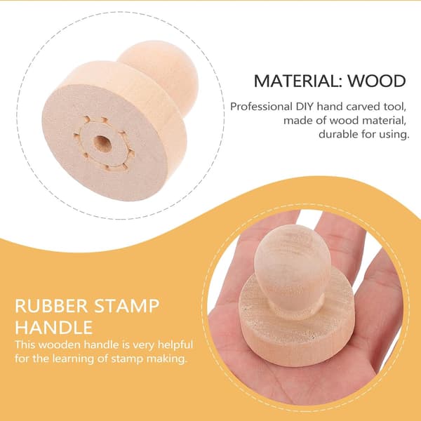 5 pcs. solid wood stamp handles for scrapbooking and rubber stamp crafts