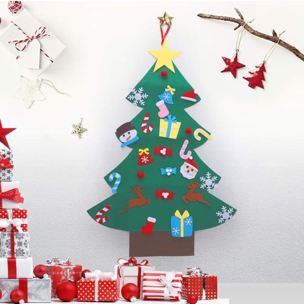 DIY Filt Juletre, Juletrepyntsett for Barn med Avtakbare KLB
