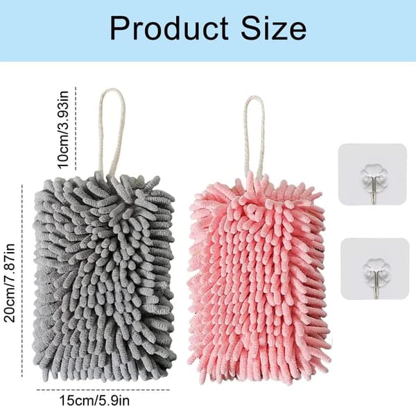 Rosa Hængende Håndklæde, Blødt og Fluffy Mikrofiberhåndklæde Super
