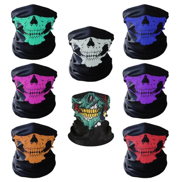 Skeleton Mask/Neck Scarf/Scarf | Halloween - Skeleton Mask Green Green