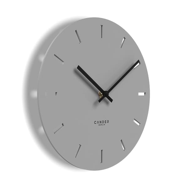 Wall clock silent without ticking sound 30 cm analog kitchen living room modern vintage grey grey
