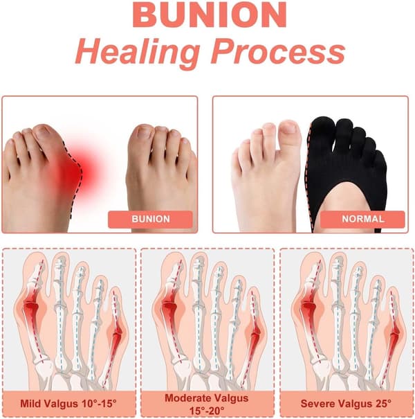 4-pack - Toe Socks - Comfortable - Running Toe Socks - Show - Low - Liner - Five Finger Socks - Non-slip