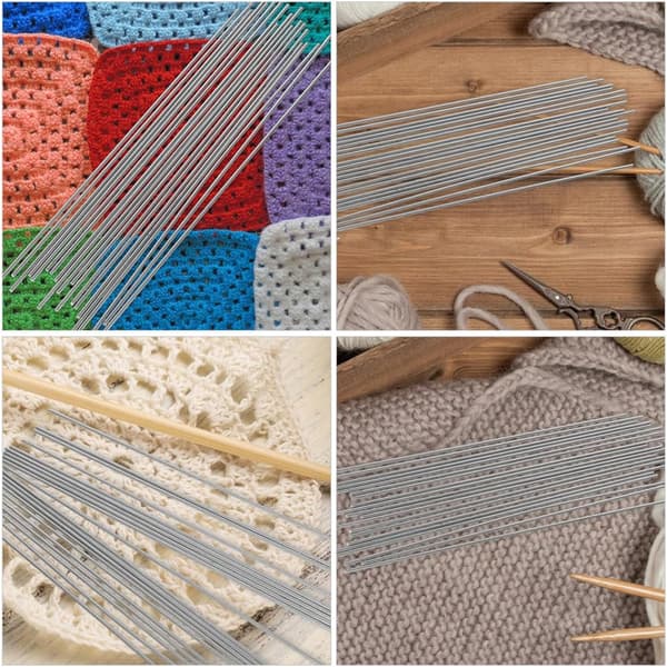 10 st rostfria stålstift för stickbräda stickning och virkningstillbehör 2x200 mm