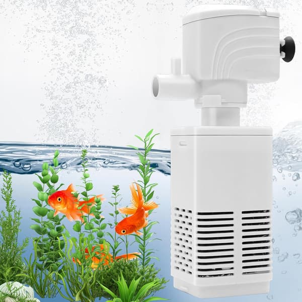Adjustable Aquarium Air Pump with Filter for Tanks Under 30cm Turtle Aquarium Oxygen Water Pump Wave Maker White