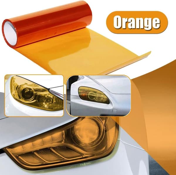 30 x 120 cm Selvklebende Vinylfilm (Oransje) for Bilens Tåkelys og Baklys