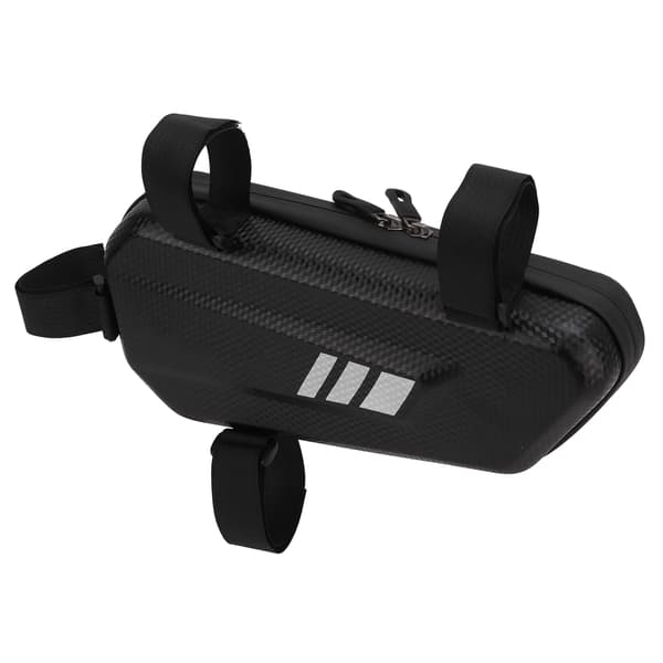 Motorcycle Saddlebag Hard Shell Side Hanging Bag PU Leather for Left Rack Frame Black