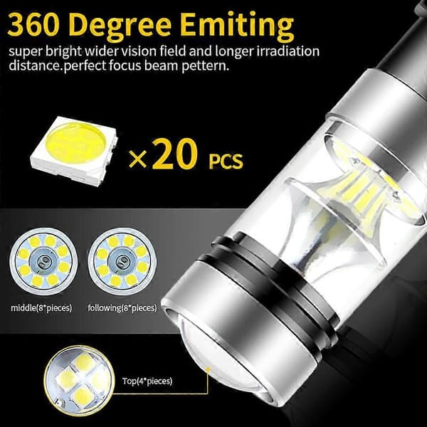 LED Warning Light for Jeep Compass 2011-2016 (2 pcs) DRL Lamp Canbus 3157 P27/7W T25 2pcs LED White 2pcs LED White
