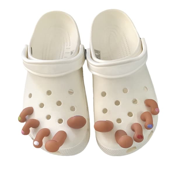 Creative DIY Toe Shoe Charms - Removable 3D Rubber Shoe Decorations, Set of 10