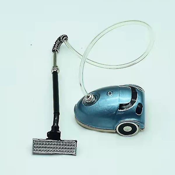 Mini Dammsugare Mångsidig Nyhet 1/12 Skala Dockhus Dammsugare Ornament - Grå Silver