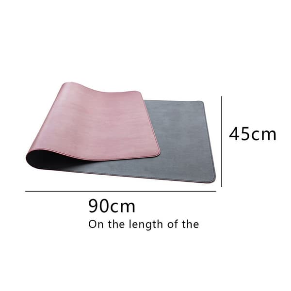 Leather Desk Pad Protector, Office Desk Mat, Mouse Pad, Black + Red