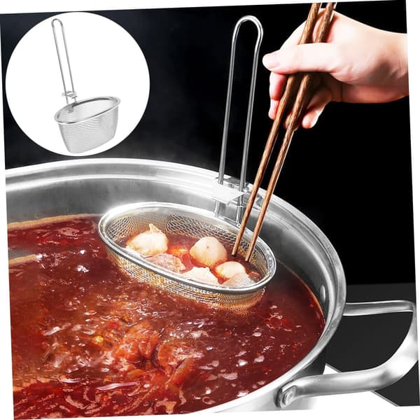 Rustfri stål dørslagsske til hot pot med rustfrit og højtemperaturbestandigt materiale