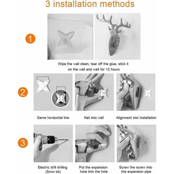 Odipie Deer Shaped Wall Mounted Hooks Strong Hangers for Jackets and Scarves