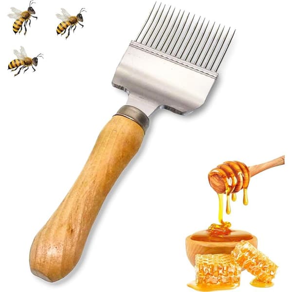 Honey Uncapping Fork, Stainless Steel Beekeeping Fork with Handle, Honeycomb Scraper for Honey Extraction, Perfect Hive Tool for Beekeepers