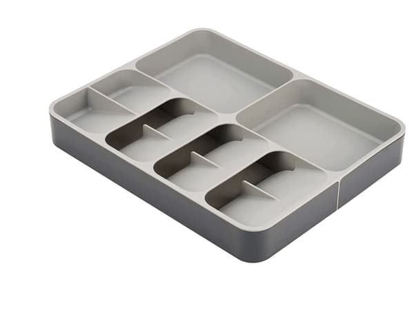 Extendable Cutlery Tray for Kitchen Drawer Plastic Grey 28–50x39 cm 868