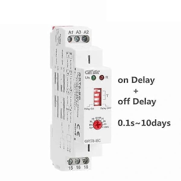 GRT8-EC 10A Dual Function Relay with Delay On or Off AC230V Time Relay