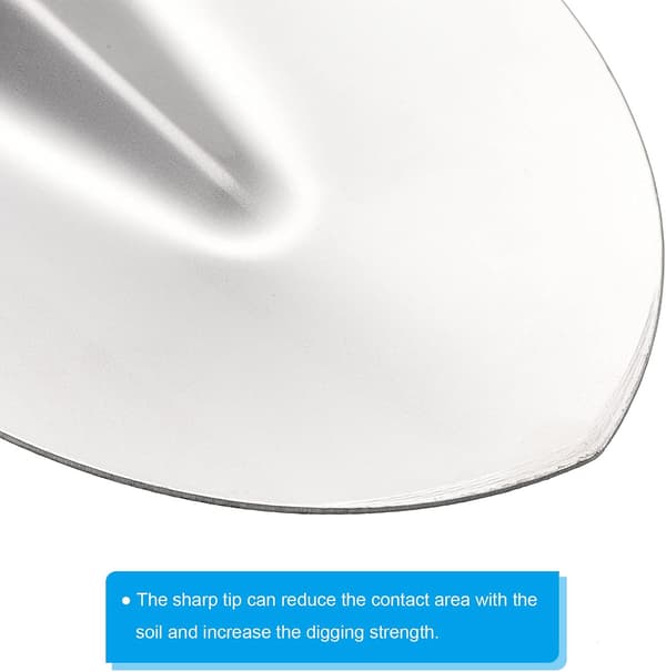 20 tommer gravespade, 2-pakke runde spisse hagespader i rustfritt stål