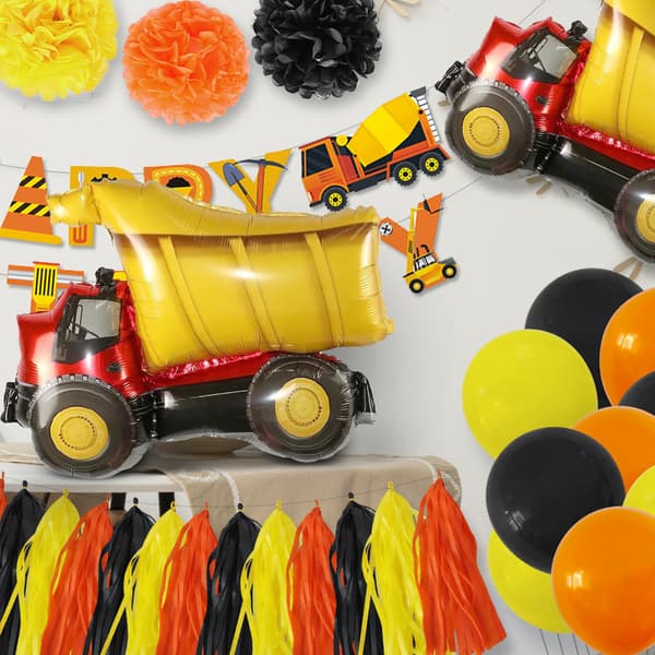 53-pack byggfödelsedagsfesttillbehör dumperfestdekor
