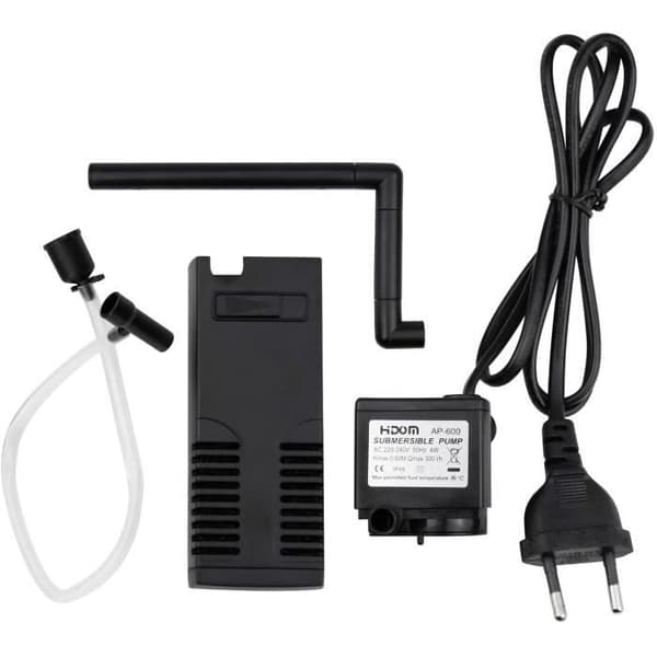 Internt filter til akvarium 3 W/4 W 20L-60L Justerbart internt filter med filtersvampe, nem brug og vedligeholdelse