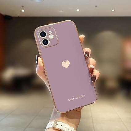 (Lavendel) Skal kompatibelt med iPhone 12 i galvaniserad silikon O