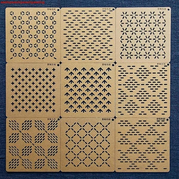Broderikit Patchwork Handkonto Sömnad Ritverktyg Quiltningslinjal Akryl Sashiko Designform Mall