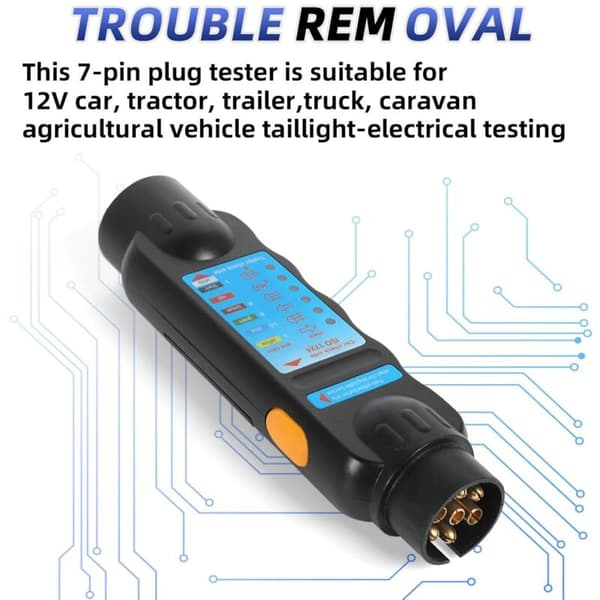 Trailer Tester, 7-Pin Trailer Tester, 12V Trailer Caravan Plug Tester for Circuit Diagnostic Tool