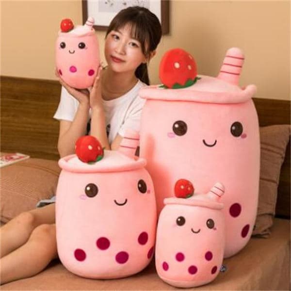 Soft Stuffed Plush Pillow Bubble Tea Boba Cup Pattern BROWN 35CM brown 35cm brown 35cm brown 35cm