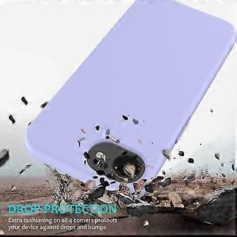 För iPhone 16e Skal Stöttåligt Flytande Silikon Mjukt Foder Baksida Telefonskal - Lila Purple