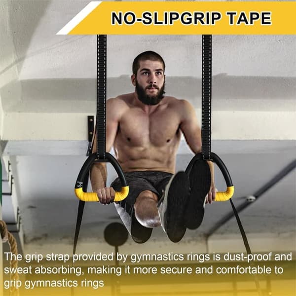 Adjustable Gymnastic Rings for Adults - Home Training, Pull-up & Fitness, Robust Nylon Strap