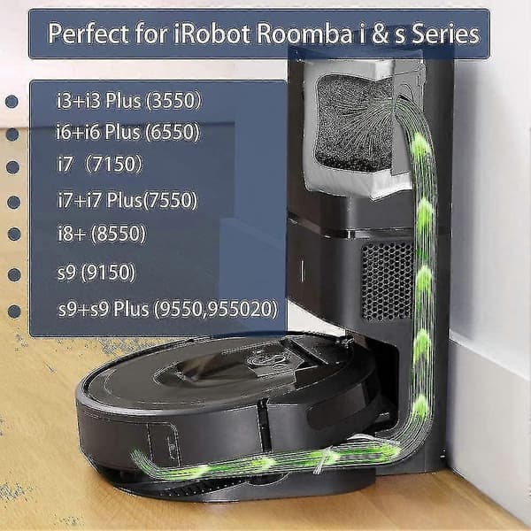 12-pack dammsugarpåsar för iRobot Roomba I & S-serien I7 I7+/plus CY