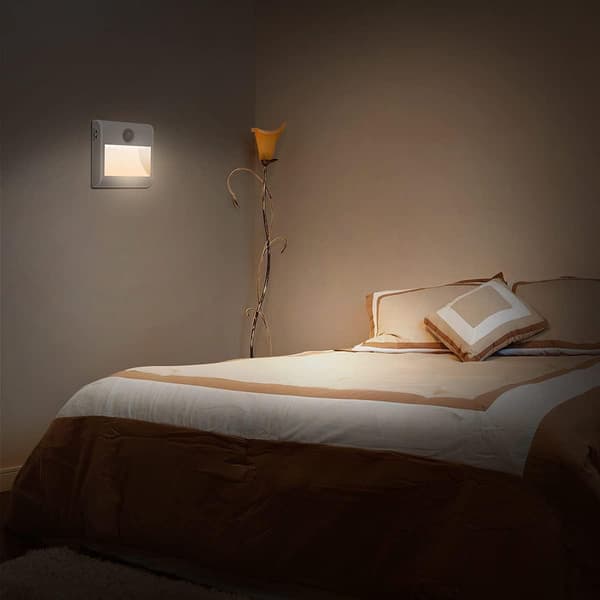 2 stk nattlampe med bevegelsessensor, garderobelampe med 3 lysmoduser (AUTO/ON/OFF) varmhvit [Energiklasse A++]