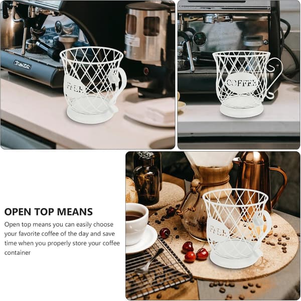 Metal Coffee Pod Cup, Large Capacity, White Coffee Capsule Holder, Creative Decorative S