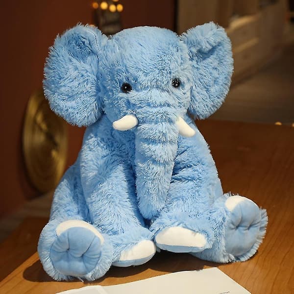 Blå elefant plysdyr blød elefant plyslegetøj til piger og drenge, 17,7 tommer