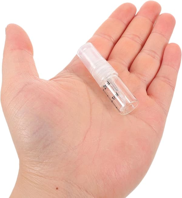 5 stk 2 ml glass mini sprayflasker med gradert finforstøver