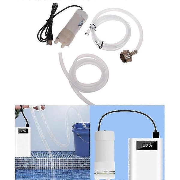 5V2A USB Mini Vattenpump med Slang 4L/min Självsugande Pump