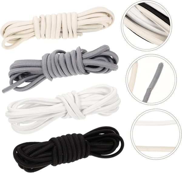 4 par elastiske snørebånd til sneakers uden bindebånd, sportssnørebånd med spænde, elastiske snørebånd