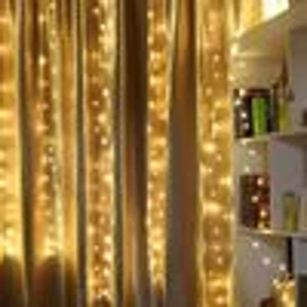 3X2M LED-lysgardin USB-lyslenke med 8 lysmoduser for innendørs og utendørs fest KLB