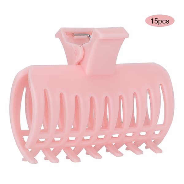 15 pcs/set Curl Clip Hair Roller Fixing Clip Holding Sectioning Claw Hairdressing Tool Pink