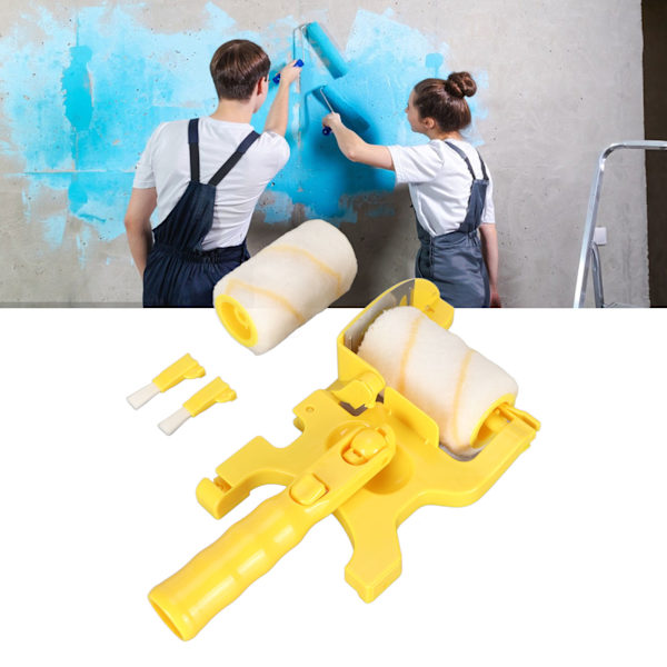 Edger Roller Brush Long Handle Multifunctional Handheld Paint Roller Brush with Replacement Roller for Wall Ceiling