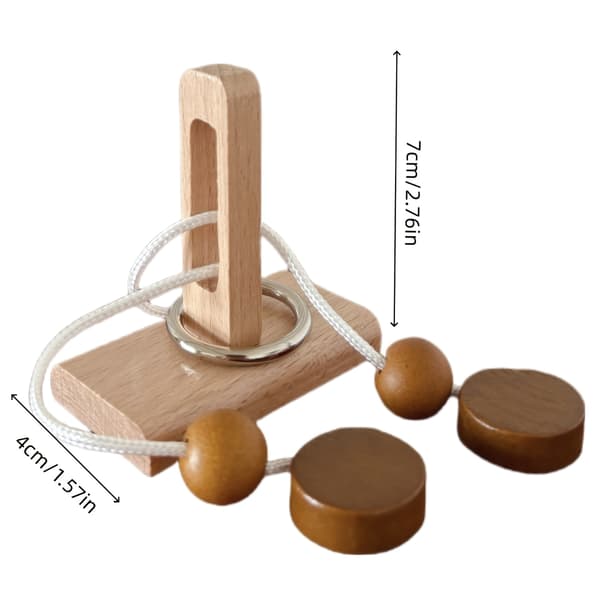 Wooden Ring Puzzle - Intelligence Challenge for Teenagers 1pc 1pc