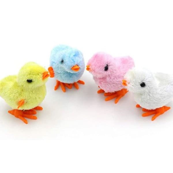4-pack fluffiga hoppande kycklingar, uppdragbara leksaker, hållbara och användbara KLB