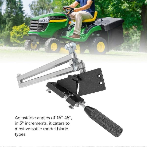 Lawn Mower Blade Sharpener Adjustable 15°-45° for Straight and Standard Lawn Mower Blades Sharpening Balancing Fixture Tool Black