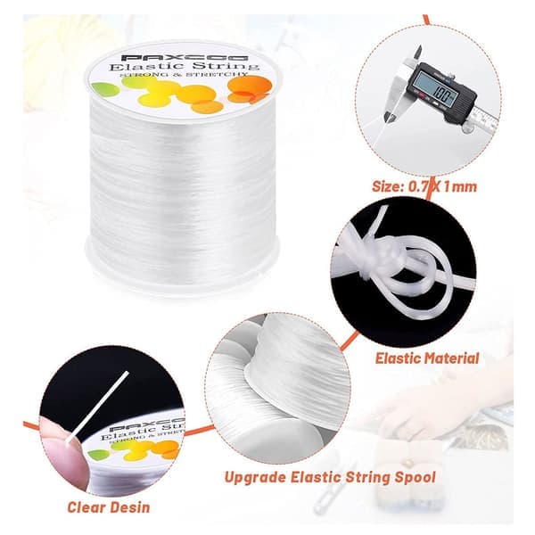 Cirka 1 mm spandex elastisk tråd, høj elasticitet, 100 meter pr. rulle, velegnet til armbånd, DIY perlearbejde håndlavet snormateriale