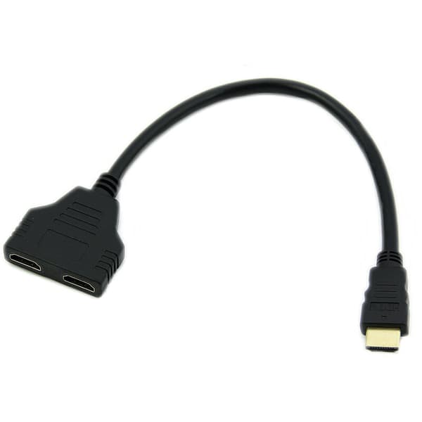 Han til indgang og udgang Splitter Kabeladapter Konverter - Sort