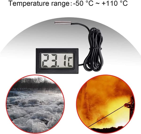 Digital LCD-termometer Temperaturmätare Sond Sensor Område -50 Celsius C till +110 Celsius C