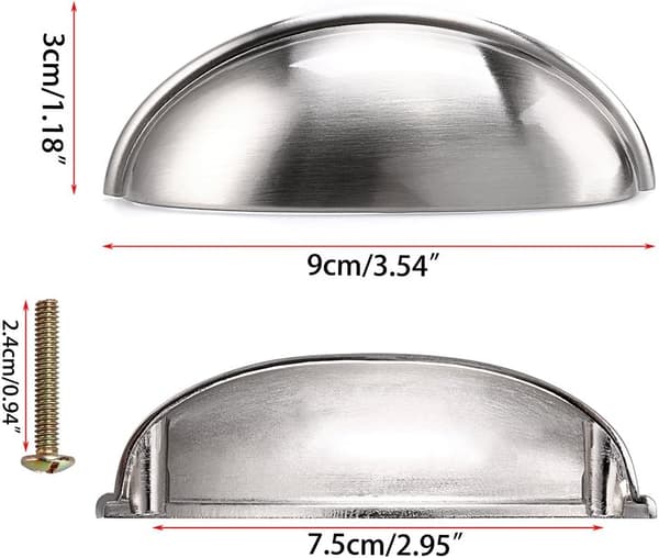 Simple Designer Upgrade for Your Kitchen Cabinet, Satin Nickel Finish Durable Drawer Pulls with Individual Packaging