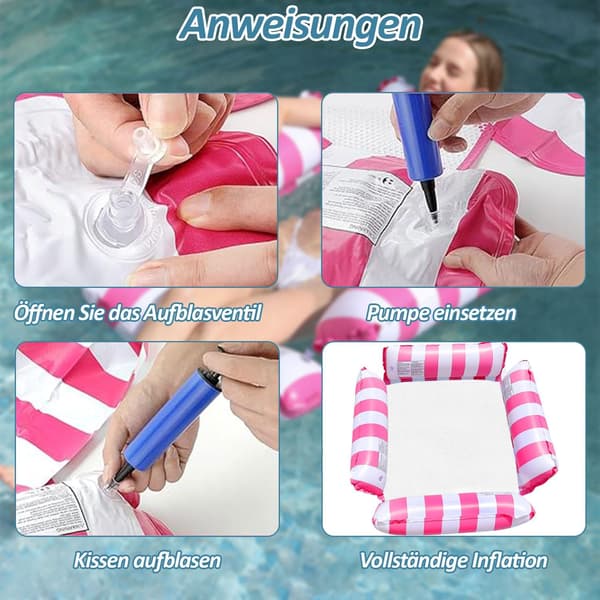 Floating Inflatable Hammock, 4-in-1 Multifunctional Lounge Chair
