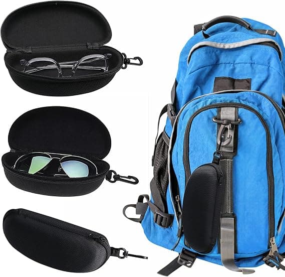 Brilleetui solbrilleetui solbrille lynlåstaske sort 3 stk.