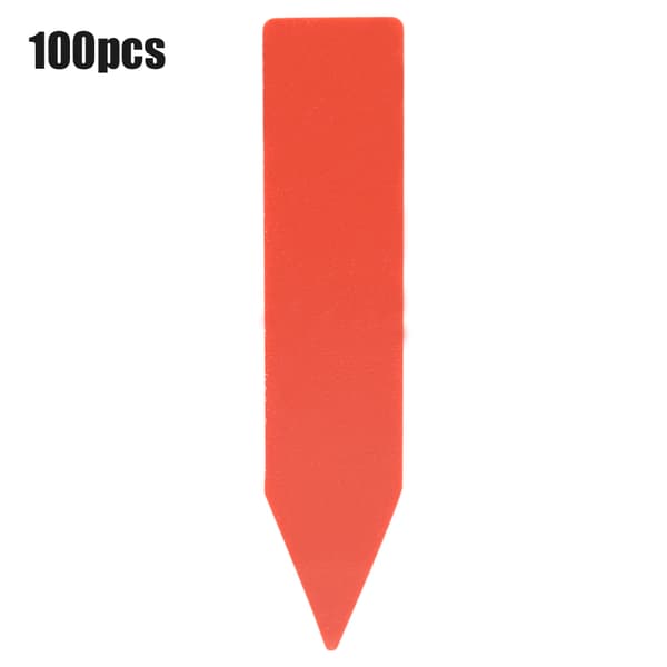 100 Pcs Plastic Flower Plant Name Garden Marker Label (Red)